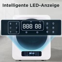 Re-purelife® Compacte Wasdroger met UV-Desinfectie - 6 Programma's - 3-4 kg Capaciteit - Geschikt voor Opbouw of Opstelling - Stille Werking & Helder LED-Display - Wit — thumbnail 3