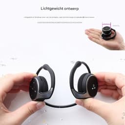 longziming -Draadloze Hoofdtelefoon - Bluetooth Headphones - Hifi-Stereogeluid Met Noise Cancelling - 1 - Zweetbestendig - Zwart — thumbnail 2