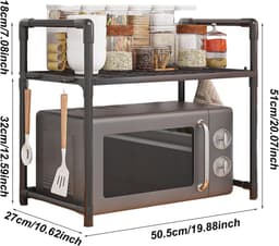 Magnetron Standaard voor Keuken - Metalen Plank met Haken en Geen Boreisen — thumbnail 7
