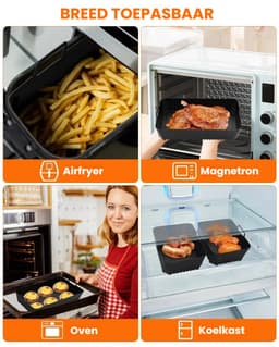 Ninja AF500EU Accessoires - 10.4L + 2x 5.2L Silicone Vormen - Ovenbestendig, Afwasmachinebestendig - Zwarte Bakvorm voor Dual Zone Airfryer — thumbnail 2