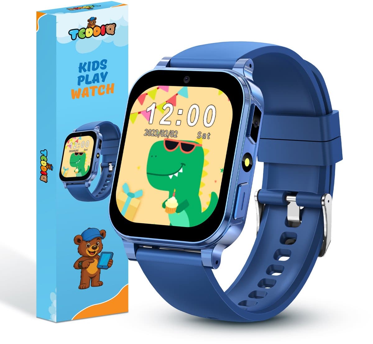 TeddiQ Playwatch - Kinder Smartwatch - Kinderhorloge - Blauw - 31 educatieve games - Smartwatch Kind - HD Scherm — afbeelding 1