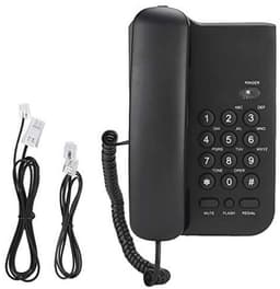 Vaste Telefoon voor Thuiskantoor en Hotel - Draagbare Engelse Telefoon (Zwart) — thumbnail 1