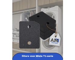 4 stuks 9164761 droger filters voor Miele T1-serie warmtepompdroger, fijn/grof 207 x 157 x 30 mm wasdroger sokkelfilter