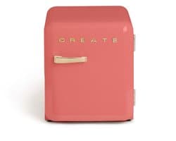 CREATE - Koelkast in retrostijl - Terracotta - Handvat Goud - FRIDGE RETRO 48L