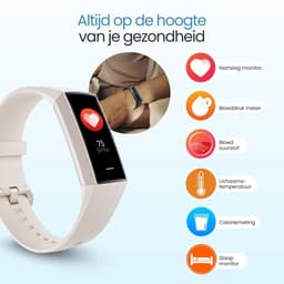 Siltcon® Activity Tracker Pro – Stappenteller Horloge - Hartslagmeter – Bloeddrukmeter - Slaapmonitor - Saturatiemeter – Sporthorloge – Smartwatch Dames, Heren & Kinderen - Universeel - RVS - Elke pols - Incl. 2 Bandjes — thumbnail 5