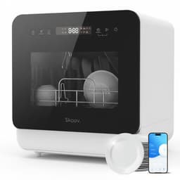 Skoov Mini Vaatwasser met waterreservoir - 3 couverts - 6 wasprogramma's - 45cm - Kleine smalle vrijstaande afwasmachine - Camping - Wit — thumbnail 1