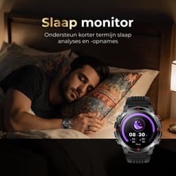 Golden Sound GPS Smartwatch Heren - 1.46'' AMOLED Display - GPS 5 satellieten - 5ATM Waterdicht - 200+ sportmodi - Belfunctie - Barometer - Stappenteller - Bloeddrukmeter - Hartslagmeter - 540 mAh - Dark Grey — thumbnail 6