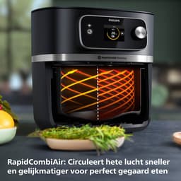 Philips 7000 Series Airfryer - Combi XXL Connected - HD9880/90 - Rapid CombiAir - 8.3L - Tot 6 personen - Met Voedselthermometer — thumbnail 4