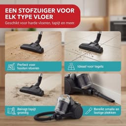 Tomado TVC2001B - Stofzuiger zonder stofzak - 2 liter - Zakloos - HEPA 12 filter - Lichtgewicht - Zwart — thumbnail 4