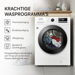 Heinner HWM-HME1014IVA10+++ Wasmachine - 10 kg - 1400 tpm - Energieklasse A-10% - Stoomfunctie met Allergy Care & Baby Care - 15 Programma’s - Quick Wash 15 min - Inverter Motor - Wit - 5 Jaar Garantie — thumbnail 7