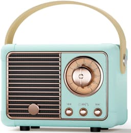 Ynkkvre - Retro bluetooth speaker - vintage decor - draagbare draadloze bluetooth speaker -blauw — thumbnail 1
