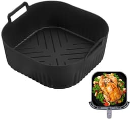 Bakplaat - siliconen airfryer-inzetstukken - geschikt voor Philips Airfryer 2000 Series NA229/00 - 20*7.5cm - BPA-vrije airfryer-accessoires - vaatwasmachinebestendige inzetstukken - zwart — thumbnail 1