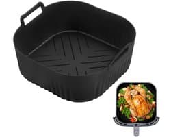 Bakplaat - siliconen airfryer-inzetstukken - geschikt voor Philips Airfryer 2000 Series NA229/00 - 20*7.5cm - BPA-vrije airfryer-accessoires - vaatwasmachinebestendige inzetstukken - zwart
