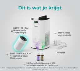 Airflow Luchtreiniger / Air Purifier voor Huisdieren & Allergie - 350 m³/h – HEPA Filter H13 – App bediening & Luchtkwaliteitsensor - intplus+ — thumbnail 6