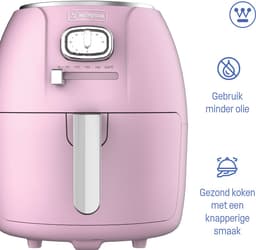 Westinghouse Retro Airfryer - 1500W - Heteluchtfriteuse - 4L - PFAS-Vrij - tot 200 Graden - Tot 4 personen - Roze — thumbnail 5