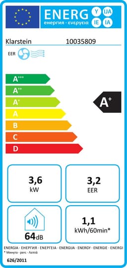 Klarstein Mobiele airconditioner met luchtafvoerslang, 3-in-1 airconditioner met ventilator, luchtontvochtiger & nachtmodus, Kleine & draagbare airconditioner voor thuis & op kantoor, Laag verbruik, 12000 BTU,35 kW - voor Kantoor — thumbnail 2