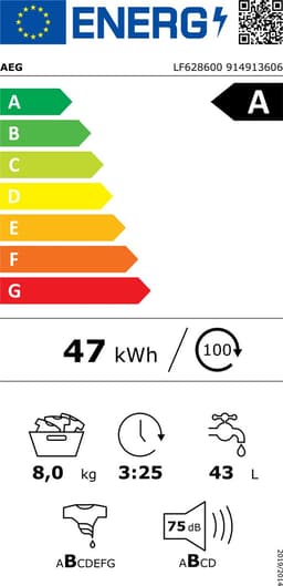 AEG LF628600 6000 serie ProSense® - Wasmachine - Energielabel A - 1600 toeren - 8 kg — thumbnail 2