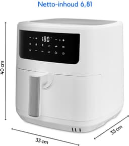 RVV® Mini airfryer - Airfryer - Airfryer klein - Wit - ‎40cm x 33cm x 33cm — thumbnail 6