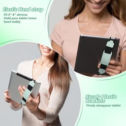 E-reader, geschikt voor tablets van 6-8 inch, met polsbandje als standaard, flexibel ontwerp, gemaakt van PU-leer, zwart. — thumbnail 5