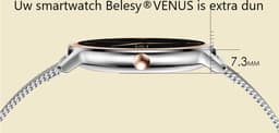Belesy® VENUS - Smartwatch Dames Rose goud - Horloge - 1.1 inch - Kleurenscherm - Stappenteller - Bloeddruk - Hartslag - Maak je eigen wijzerplaat - Staal – Goud - Moederdag — thumbnail 16