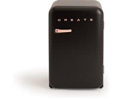 CREATE - Koelkast in retrostijl - Zwart - Handvat Roségoud - FRIDGE RETRO 107L