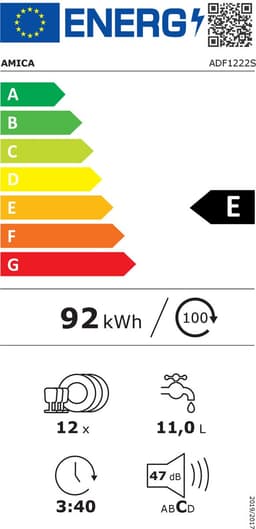 Amica ADF1222S - Inbouw Vaatwasser - 12 Bestekken - Zilver - 6 programma's - Halve ladingfunctie - Startuitstel - Hotair — thumbnail 2