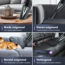 Hiton Kruimeldief snoerloos - Handstofzuiger - Auto stofzuiger - Kruimelzuiger - Oplaadstation - Zwart - 3 opzetstukken — thumbnail 7