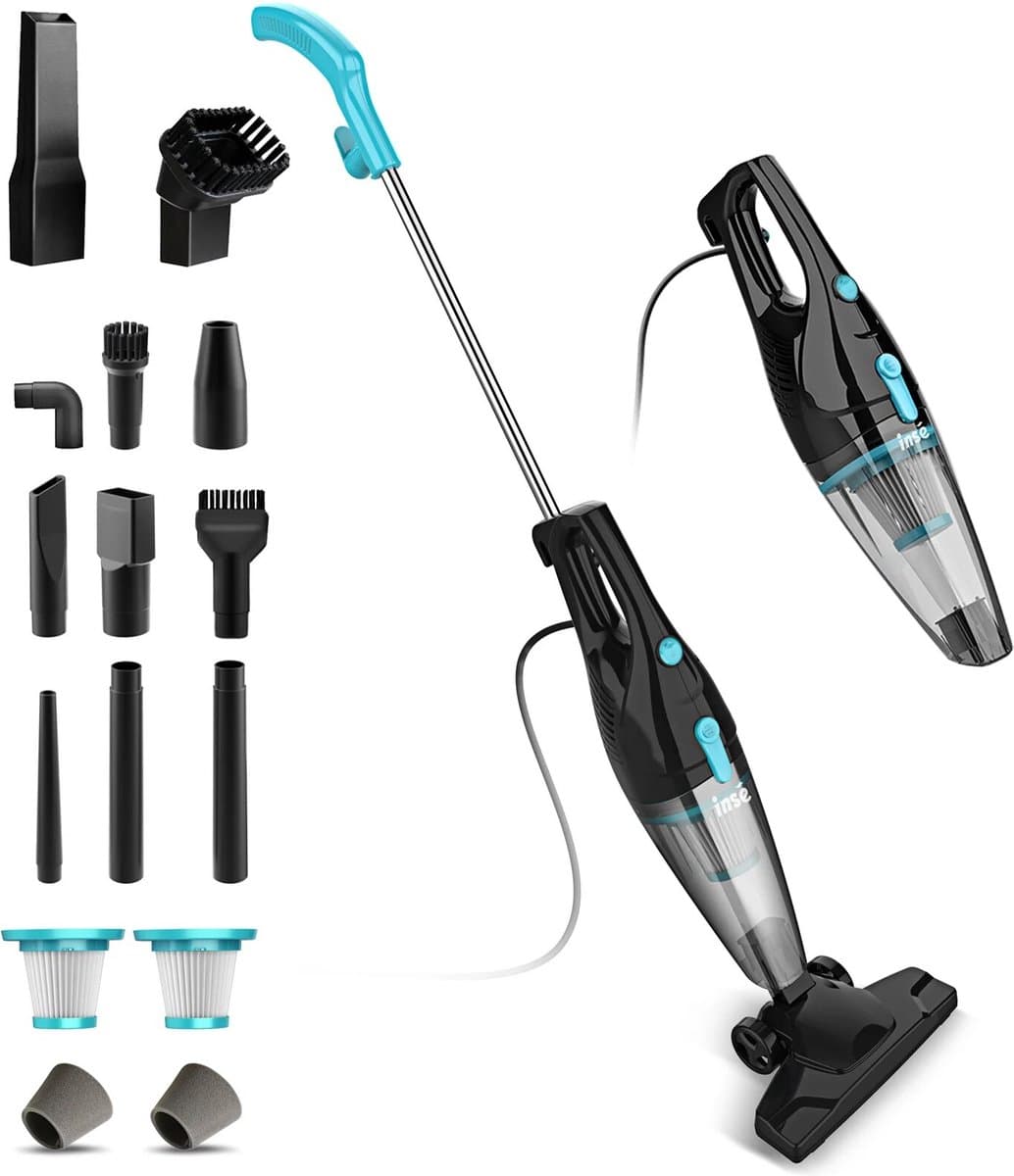 Steelstofzuiger - 2-in-1 Handstofzuiger - Met Snoer & Steel - Kruimeldief - Zwart & Blauw — afbeelding 1