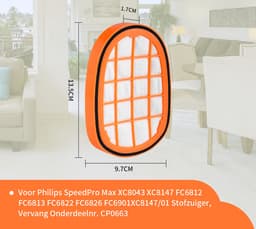 Replacements® Onderdelen geschikt voor Philips Speedpro Max - Aqua - FC5005/01, CP0663/01 Aqua 7000 Serie - 3-delig — thumbnail 7