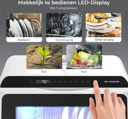 Mini vaatwasser - App Bestuurbaar - Wifi - Vrijstaand - 6 Couverts - Wit - 42,8x43,0x45,8cm — thumbnail 6