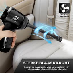 HomeShift® Auto Stofzuiger Draadloos V2 - Kruimelzuiger - Handstofzuiger - Kleine Stofzuiger - Draadloze stofzuiger - Air Duster - Nat & Droog - Zwart — thumbnail 5