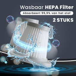 HomeShift® Auto Stofzuiger Draadloos V2 - Kruimelzuiger - Handstofzuiger - Kleine Stofzuiger - Draadloze stofzuiger - Air Duster - Nat & Droog - Zwart — thumbnail 4