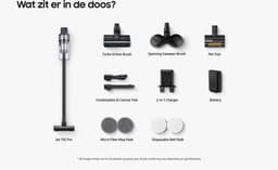 Samsung Jet 75E Pro Steelstofzuiger VS20B75ADR5 - 200 Watt - Zakloos - Pet Tool - Spinning Sweeper — thumbnail 5