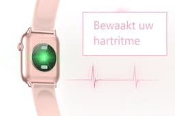 Belesy® Pro - Smartwatch Dames - Smartwatch Heren - Horloge - 1.3 inch - Kleurenscherm - Full Touch - Stappenteller - Grijs - Siliconen — thumbnail 11