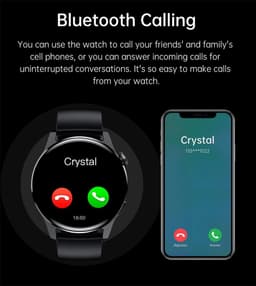 DrPhone ModelX5 - Metalen Smartwatch 46mm - A-GPS - Sport Mannen - Touchscreen - Berichten - Bluetooth Bellen + Extra Siliconen Band - Zwart — thumbnail 16