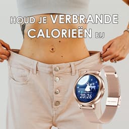 Darenci Smartwatch Classy Pro- Smartwatch dames - Smartwatch heren - Activity Tracker - Touchscreen - Stalen band - Dames - Heren - Horloge - Stappenteller - Bloeddrukmeter - Verbrande calorieën - Zuurstofmeter - Rosegoud - Spatwaterdicht — thumbnail 9
