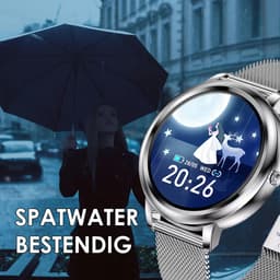 Darenci Smartwatch Classy Pro - Smartwatch dames - Smartwatch heren - Activity Tracker - Touchscreen - Stalen band - Dames - Heren - Horloge - Stappenteller - Bloeddrukmeter - Verbrande calorieën - Zuurstofmeter - Zilver - Spatwaterdicht — thumbnail 8