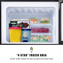 Sweiko Mini koelkast, Koel-vriescombinatie 86,8 cm hoog, 45,5 cm breed, dubbele deur, met 60-liter totaalvolume, 22-liter vriesvolume, 38-liter koelvolume. 172 kWh/jaar, LED-licht. Zwart [Energieklasse F] — thumbnail 17