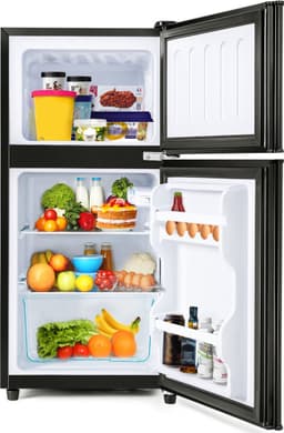 Sweiko Mini koelkast, Koel-vriescombinatie 86,8 cm hoog, 45,5 cm breed, dubbele deur, met 60-liter totaalvolume, 22-liter vriesvolume, 38-liter koelvolume. 172 kWh/jaar, LED-licht. Zwart [Energieklasse F] — thumbnail 6
