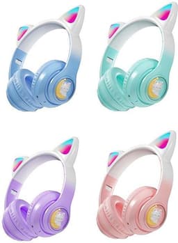 RyC Toys Kinder Hoofdtelefoon- blauw |Draadloze Koptelefoon-Kids Headset-Over Ear-Bluetooth-Microfoon-Katten Oortjes-Led Verlichting — thumbnail 7