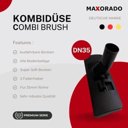 Maxorado Combimondstuk voor uw stofzuiger 35 mm - geschikt voor Bosch, Siemens, AEG, Quigg, Kärcher, Fakir, EIO, Samsung, Panasonic, Clatronic - borstel universeel 35mm — thumbnail 9