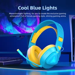 TAIDU Draadloze Gaming Headset - Over ear koptelefoon - met microfoon - Geschikt voor PC/PS4/PS5, Nintendo Switch - Energie Blauw — thumbnail 7