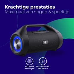 Caliber Bluetooth Speaker - Muziek Box - LED verlichting - 100 Watt - Draagbare Speaker - Stevige Handgreep - Tot 12 uur muziek - Waterbestendig — thumbnail 11