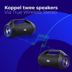 Caliber Bluetooth Speaker - Muziek Box - LED verlichting - 100 Watt - Draagbare Speaker - Stevige Handgreep - Tot 12 uur muziek - Waterbestendig — thumbnail 12