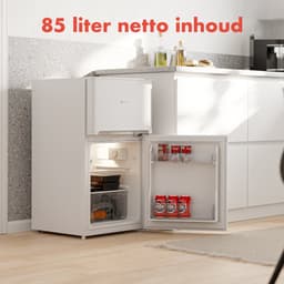 KitchenBrothers Koelkast - 61L Koelvak - 24L Vriesvak - Koelvriescombinatie - Ijskast - Frigo - Vrijstaand - Wit — thumbnail 4
