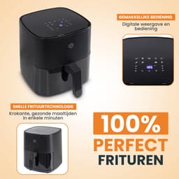 Airfryer 5.5L met Touchscreen – 1450W – 9 Programma’s – Timer & Eigen Instellingen – Heteluchtfriteuse 80ºC-200ºC – Zwart — thumbnail 6