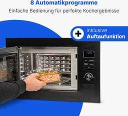 Bomann MWG 3001 H EB - 3in1 Inbouwmagnetron met grill, hete lucht, magnetron - 25liter- zwart — thumbnail 6