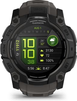 Garmin Instinct® 3 - Smartwatch - AMOLED - 50 mm - Black Bezel with Charcoal Band — thumbnail 1