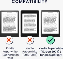 kwmobile e-reader hoesje geschikt voor Amazon Kindle Paperwhite (2024)/Colorsoft hoes - Ereader flip case met standaard - E reader cover van kunstleer - In lavendel — thumbnail 6