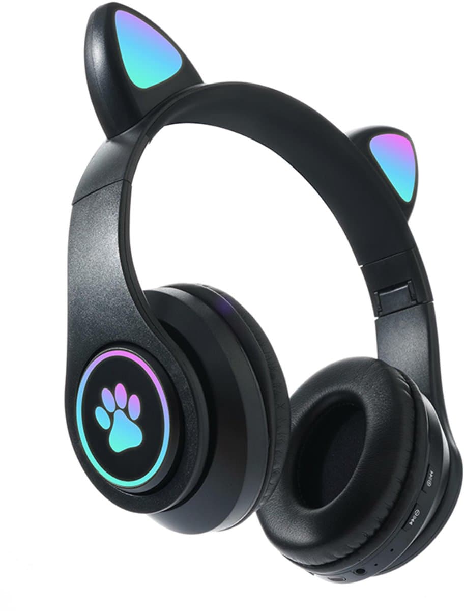 KINSI Bluetooth Gaming Headset - Stylish Kat Oor Design met LED - Verlichting! Perfect voor Meisjes, Compatibel met Alle Apparaten (Tablet / Computer / Telefoon) — afbeelding 1